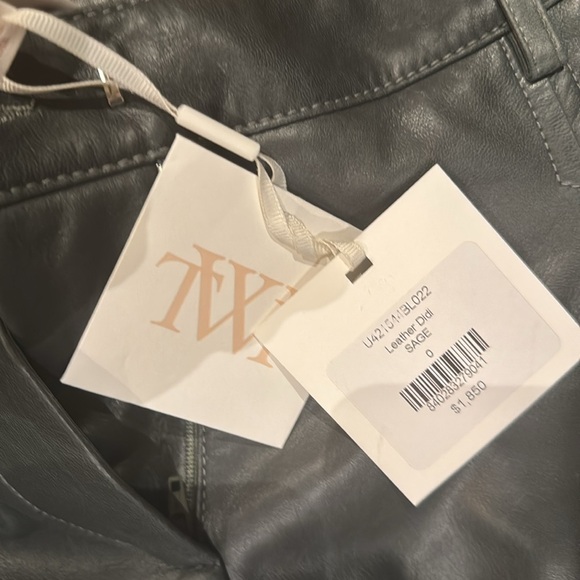 New TWP DIDI PANT IN PAPER LEATHER SAGE Retails $1,800 - Picture 5 of 6